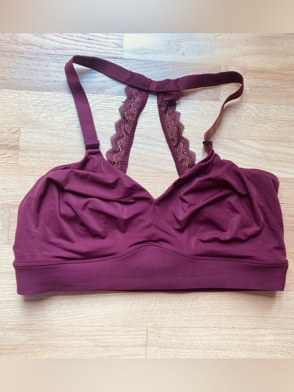 EUC Harper Wilde Bliss Lace Halter Bralette -  Burgundy - 3X